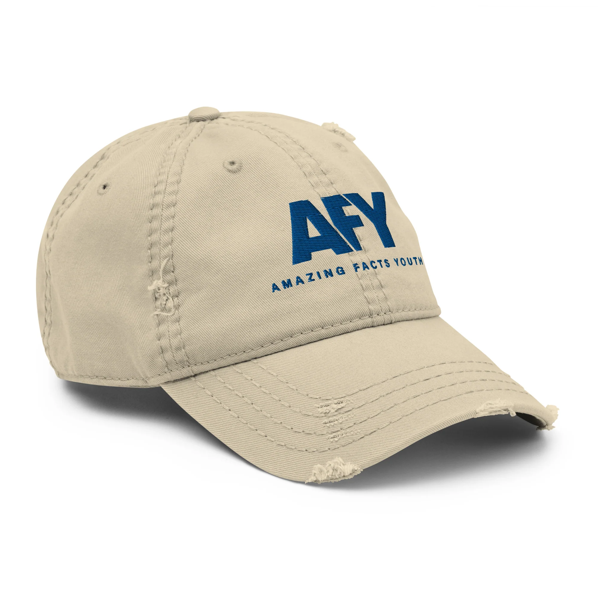 AFY Distressed Dad Hat Blue Logo - Image 5