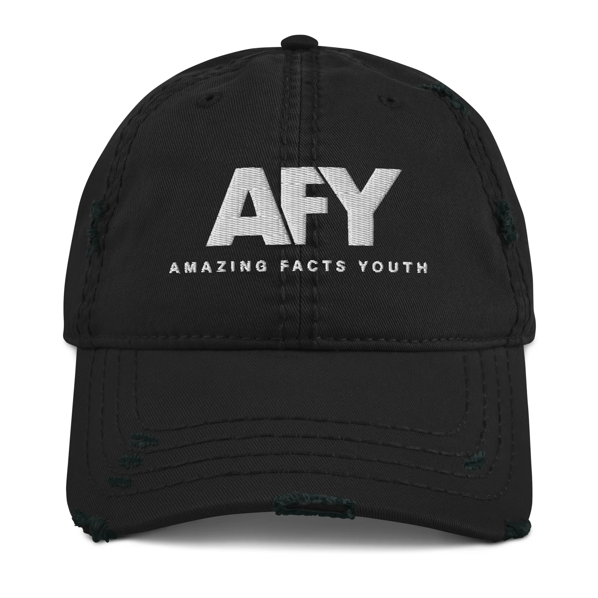 AFY Distressed Dad Hat White Logo - Image 3