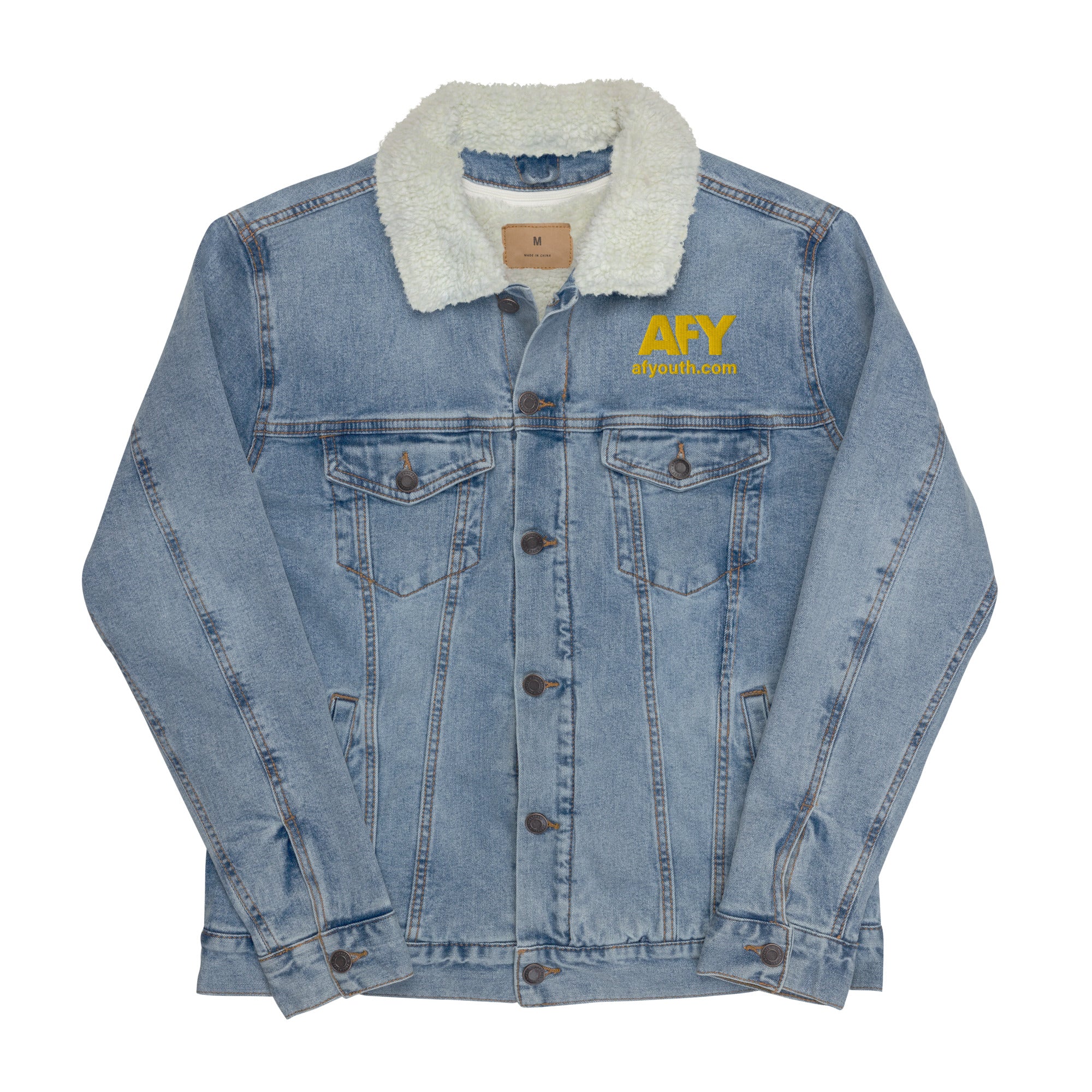 AFY Unisex Denim Sherpa Jacket - Image 4