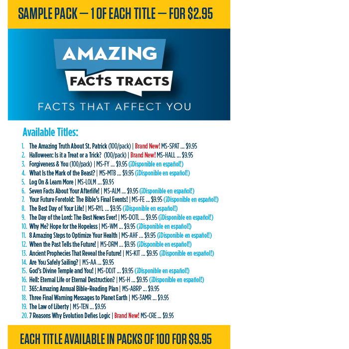 Amazing Facts Tracts Sample Bundle (18 Tracts) - Image 2