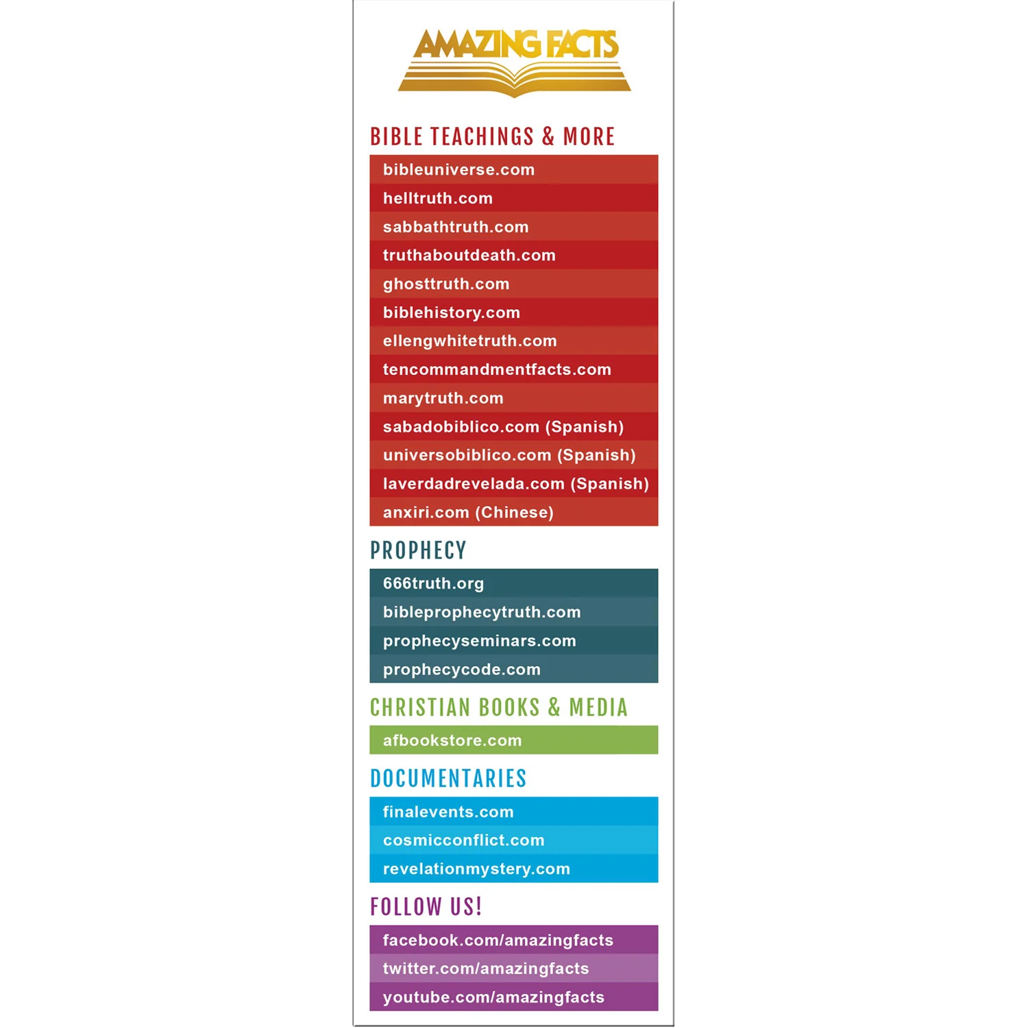Amazing Facts Website Bookmark(25/pack) by Amazing Facts - Image 3