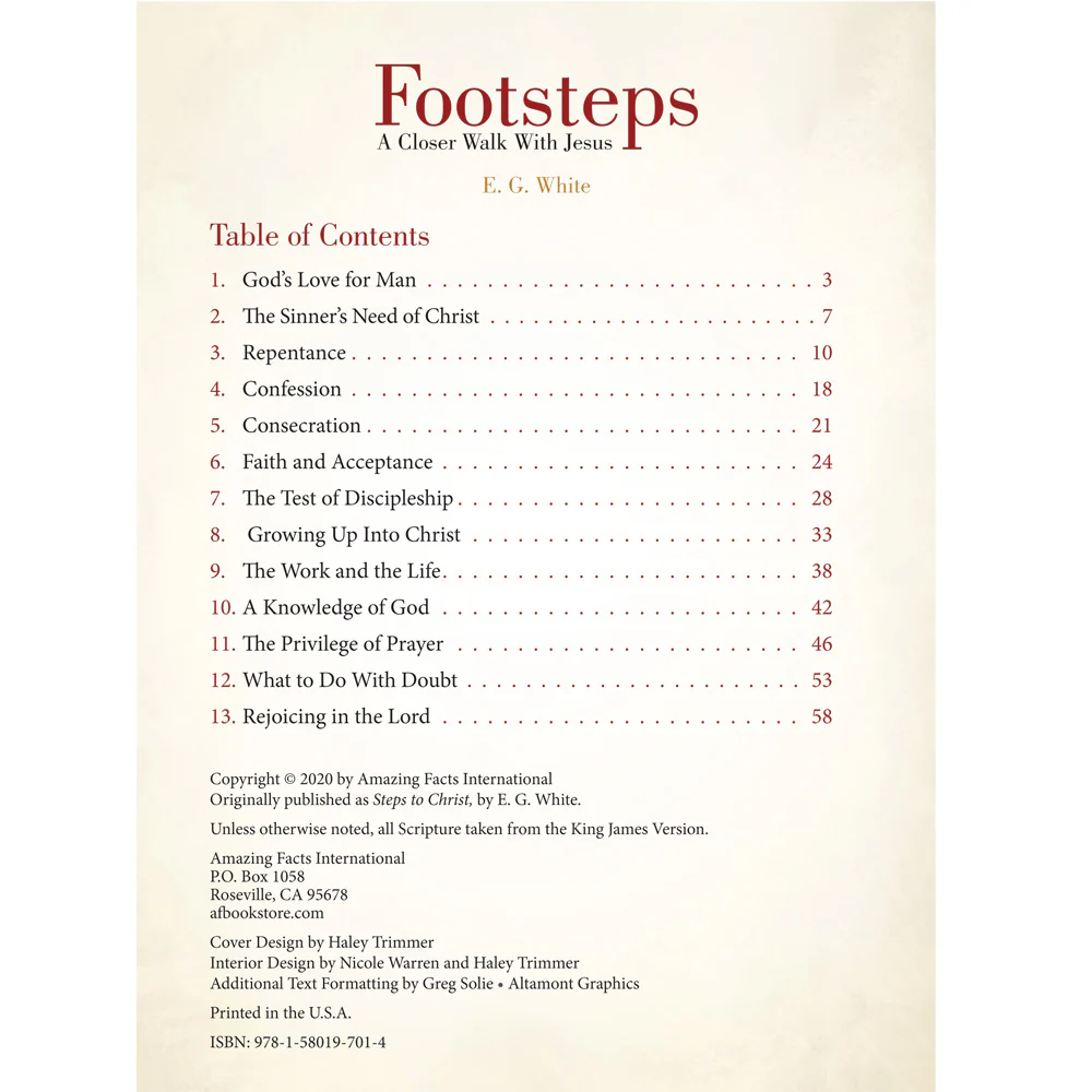 New Cover! Footsteps: A Closer Walk With Jesus (Steps to Christ) by Ellen White - Image 5