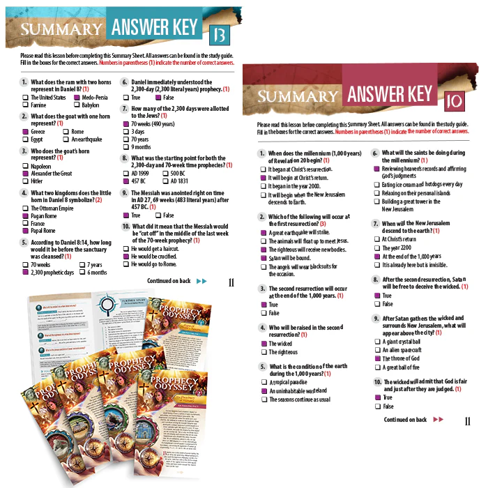 Prophecy Odyssey Set Answer Key | Lessons 1–15
